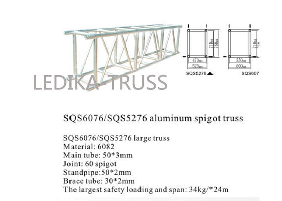 High Load Capacity Stage Roof Truss System For Lighting And Audio Equipment